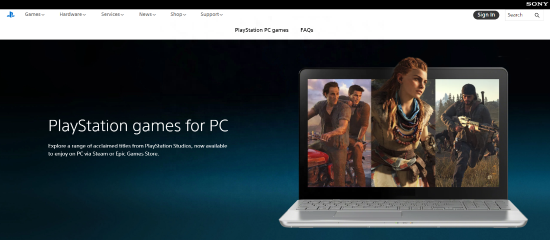 索尼PS官网上线PS PC专区 介绍登陆PC的第一方游戏
